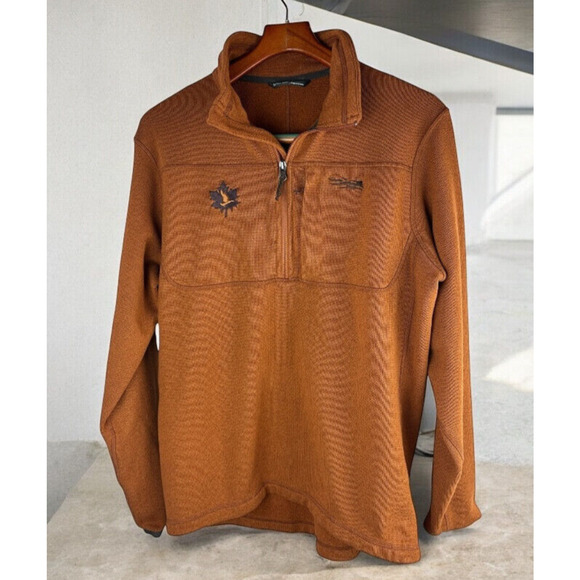 Sitka Gear Fortitude Pullover Sweatshirt Fleece Half Zip Rust Orange Men's Large - Picture 13 of 13